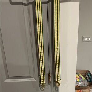 Yellow and Green Striped Bag Strap